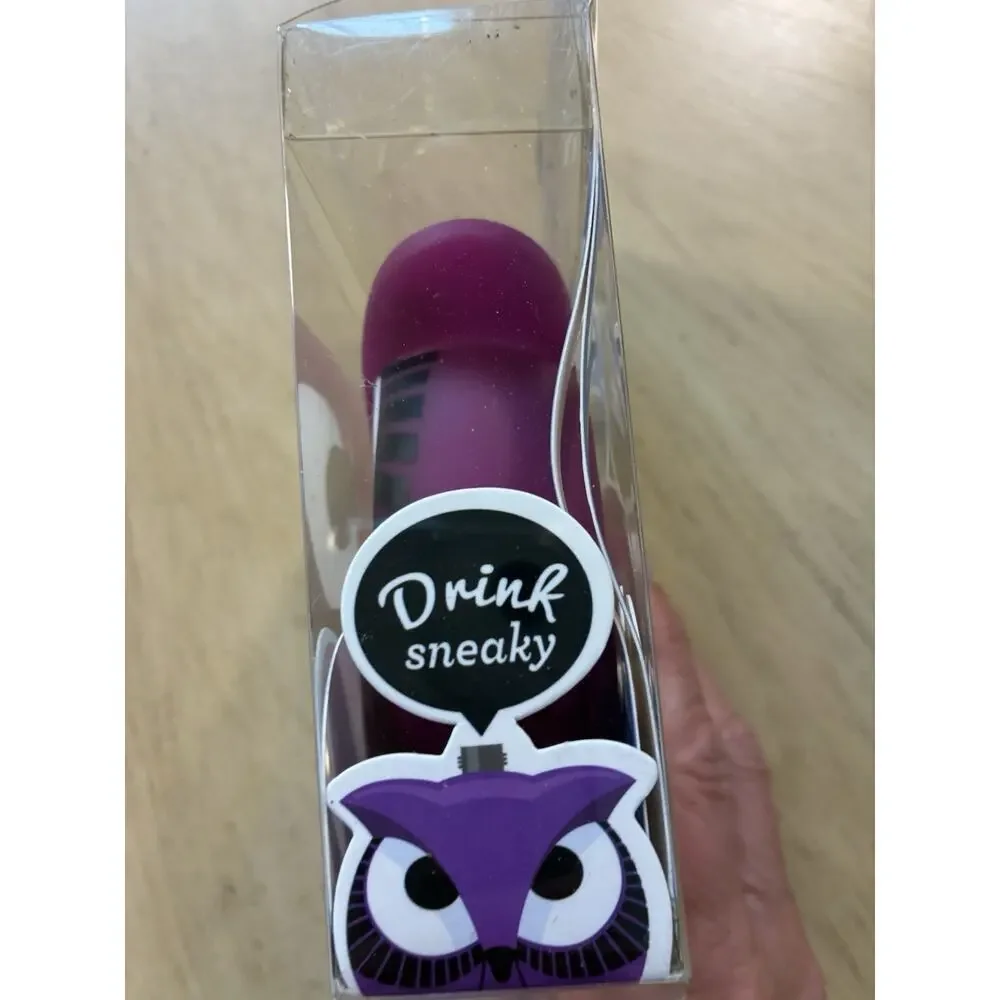 NEW Owl Flask Quirky Animal Drinkware Festival Accessory 5oz Bird Owls Purple